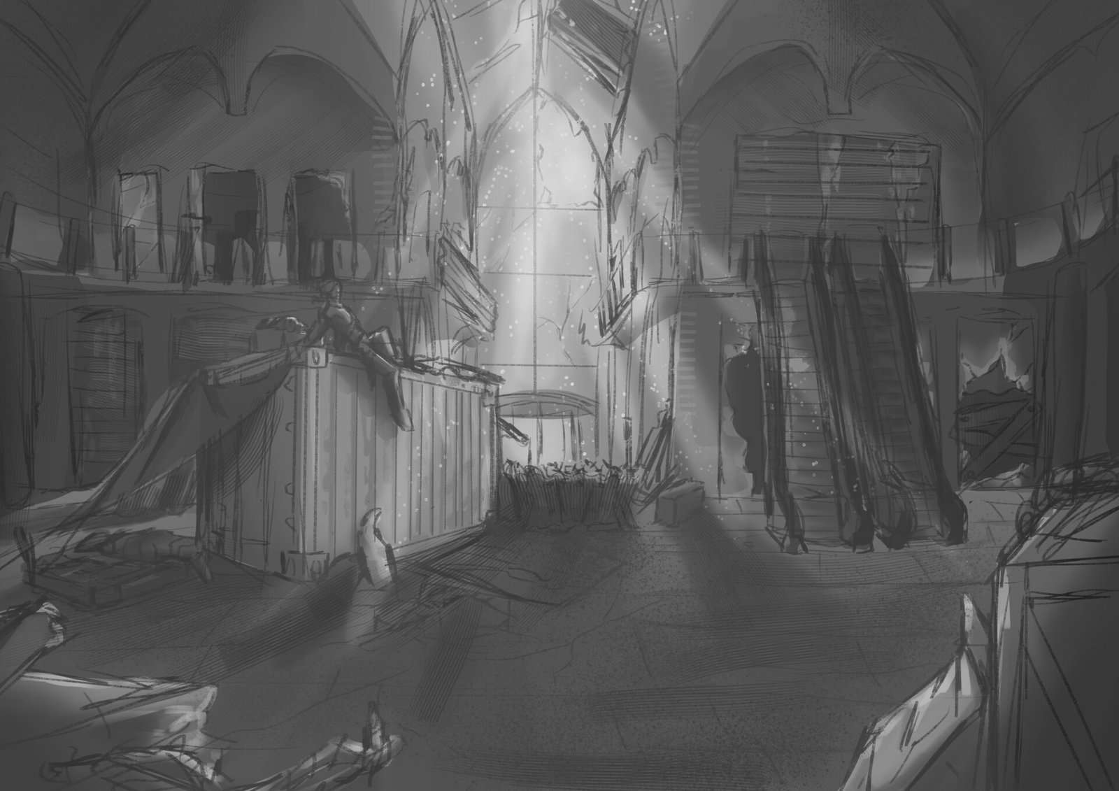 Early environental concept art for my 1st internship with Gatling Gecko Studios.